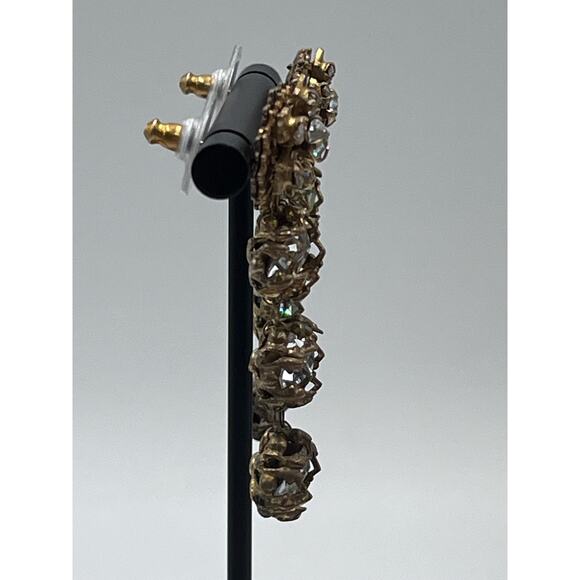 Vintage Gold-Tone Filigree Drop Rhinestone Accents
Statement Dangle Earrings - Picture 8 of 15